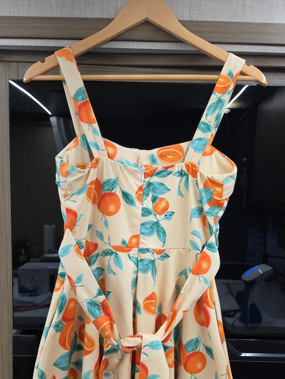 ππ±FRUIT ORANGE MIDI DRESS WITH LEAVES" BY " EVA ROSE" ππ± - Picture 7 of 15